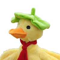Peluche de canard électrique en forme de feuille de lotus, parlante, marchant, chantant, musicale, mignonne, amusante, interactive, pour enfants, cadeau