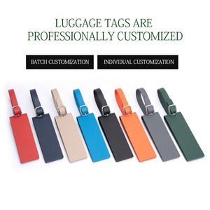 Luxurious Stylish Genuine Leather Luggage Tag Personalized Travelers Name Tag Embossed Logo Soft Promotional Gifts Luggage - Product Image 5