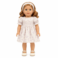Vêtements pour poupée modèle de 18 pouces, robe à volants fleurie, chaussures Mary Jane, ensemble 2 pièces, mini-tenue douce, couleur personnalisable, échelle 1:4, OEM