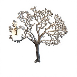 Arbre de vie en métal, finition argentée, objets décoratifs, décoration de table, salon, décoration intérieure moderne, pièce d'art - Product Image 1