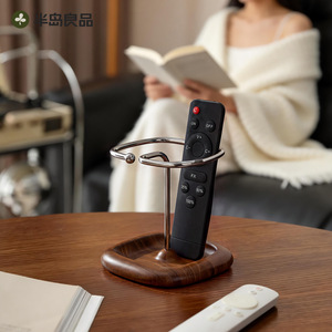 Half Island Good Remote <b>Control</b> <b>Holder</b> Walnut Wood Color Desktop Organizer For Tv And Air Conditioner Storage Rack - Product Image 1