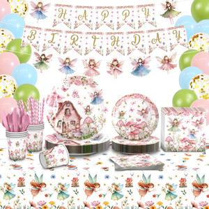 <span class=keywords><strong>Vaisselle</strong></span> jetable en papier à thème Fée des Fleurs de Printemps pour les fêtes d'anniversaire des enfants : Plateaux, gobelets, serviettes, décorations de fête à thème dessin animé - Product Image 4