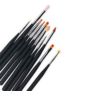 Ensemble de pinceaux en nylon pour nail art, pinceaux éventail, stylos de sculpture et de polissage de cristaux pour le mélange de gel UV et le dessin floral - Product Image 2