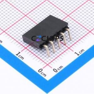 XDM254-1-05-W-8.5-G0 Pin Socket Bent Lead Through Hole,P=2.54mm Connector 1x5P 2.54mm Square Hole Right Angle Insert - Product Image 2