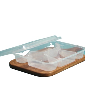 Reusable Meal Prep 3 Compartment Plastic Divided Lunch Containers Bento Lunch Box With Lids