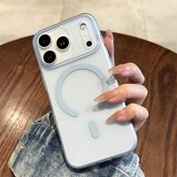 Coque de téléphone antichoc magnétique en PC et TPU au design mat pour iPhone 17 Pro Max 16 15 14 13 12, étui de protection électroplaqué
