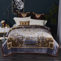 Couvertures Raschel de haute qualité 4kg 8kg couvre-lits doubles épais pour les motifs d'animaux de dessin animé d'hiver couleurs unies-King Queen Size