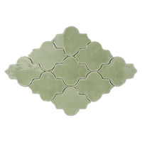 Azulejo de Pared Vitri Jade Arabesque 11.5 X 15 Cm, Esmaltado, Antideslizante, Bordes Irregulares para Paredes Interiores