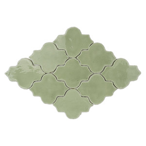 Piastrella Arabesca in Giada Vitri 11,5 X 15 Cm Smaltata con Bordi Irregolari - Product Image 2