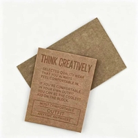 Étiquettes rectangulaires personnalisées en papier kraft écologique thermosoudées pour jeans, vêtements, accessoires de couture, vente en gros OEM