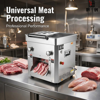 Machine à trancher la viande à haute efficacité 300-600 kg/h 1,5 kW, à fonctionnement facile, avec groupe de lames amovibles et lames personnalisables