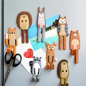 Fridge Magnet New Design Dog Nordic Animal Creative Cartoon Cute Plastic Metal Custom Door Refrigerator Fridge Magnet With Hooks