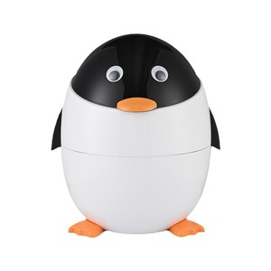 Cute Penguin Trash Can Round With Lid For Home Bedroom Bathroom Indoor Use - Product Image 5