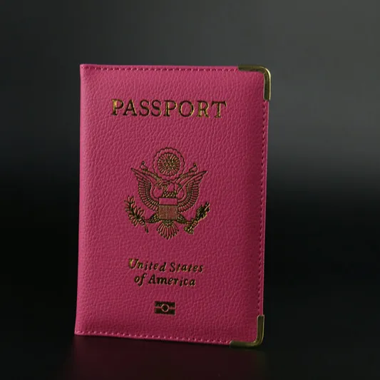 PU metal wrap angle US universal passport Travel Passport Holder Cover ID Card Bag Passport Wallet Protective Sleeve Storage Bag