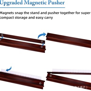 Support de rangement en bois pour plateau de Mahjong avec poussoir magnétique et base pour dominos - Product Image 4
