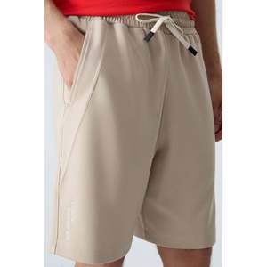 Shorts pour homme en coton beige, épais, doux, texturé, coupe standard, basique - 81278 - Beige - Product Image 3