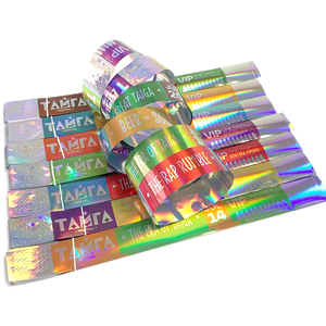 <strong>2026</strong> <strong>New</strong> Popular Holographic Glitter Waterproof Bracelet Disposable Id Wristbands Custom Party Event Access Vip Armband - Product Image 1