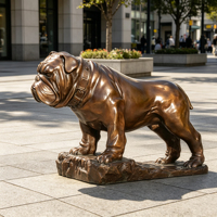 Sculpture de chien en bronze coulé à la main, style animal moderne, sur mesure, pour parc et hall d'entrée