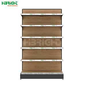 Estanterías de Pared para Tiendas de Conveniencia Móviles Highbright con Estantes Intercambiables de Alambre y Madera para Supermercados - Product Image 3