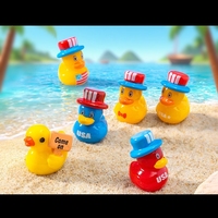 Miniatuur handgeschilderd resin eendje beeldje - patriottisch herdenkingsdag Kerstmis Pasen feestfavoren & cadeaus