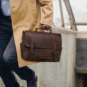 कस्टम रेट्रो वाटरप्रूफ टोटे सैटशेल कैमरा कंधे क्रॉसबॉडी लैपटॉप विंटेज बैग पुरुषों के लिए विंटेज बैग - Product Image 5