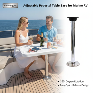 ขาโต๊ะเรือแบบปลดเร็ว HWHongRV ทำจา<span class=keywords><strong>ก</strong></span>อะลูมิเนียมอัลลอยขัดเงา หมุนได้ 360 องศา °   ฐานหมุนทำจากไฟเบอร์กลาสและฐานสแตนเลส 304 - Product Image 1