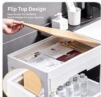 Chariot de rangement à roulettes Premium avec tiroir, étagère mobile multi-niveaux pour cuisine, salle de bain et organisation des articles divers