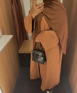 Sharut Grande Vente Liquidation Prix Abaya Kaftan Femme Musulmane Décontractée Robe Abaya Ouverte avec Robe Intérieure Ensemble 2 Pièces Turquie Dubaï - Product Image 3