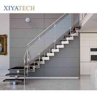 XIYATECH Système d'Escalier Flottant en Bois Conception Escalier Solide de Haute Qualité pour la Maison Intérieure Structure en Acier Moderne Escaliers Intérieurs