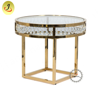 Tables rondes modernes en acier inoxydable 201 doré pour hôtels, événements extérieurs et mariages, capacité 30 kg, direct usine avec garantie de 2 ans