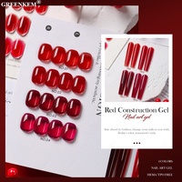 Gel de construction pour ongles 4 couleurs rouge Saint-Valentin, sans TPO ni HEMA, sûr et facile à utiliser, vernis à ongles UV professionnel, gel de construction.