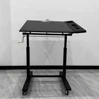 Bureau debout roulant réglable en hauteur, bureau de dessin inclinable, bureau assis-debout, table de dessin semi-tiltante