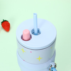 Stainless Steel Tumbler 24oz <b>Insulated</b> <b>Mug</b> For Women Travel Coffee Cup With Lid And Straw - Product Image 3