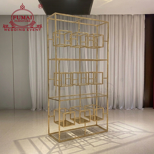 Restaurant Wedding Modern Stainless Steel & Glass Decorative Frame Wine Rack Display for Home Hotel & Outdoor Use - Product Image 3