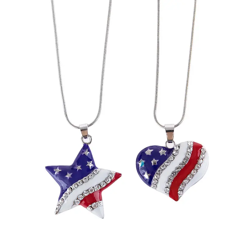Европейский и американский популярный флаг брелок любовь пентаграмма в форме бриллианта кулон