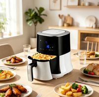 Friteuse à air numérique Vasion 2,5 L carrée en plastique, sans huile, antiadhésive, à économie d'énergie, pour usage domestique