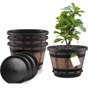 Fioriera in Plastica Effetto Legno Resistente con Coperchio Non Forato per Piante da Giardino e Interni, Contenitore per Ninfee e Loto - Product Image 1