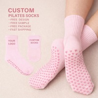 Chaussettes de yoga  antidérapantes et  Chaussettes d'entraînement Pilates souples et respirantes pour femmes avec adhérence