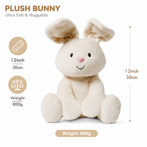 Conejito de Peluche Interactivo con Sonidos, Juguete de Peluche Eléctrico con Orejas Móviles, Muñeco Relajante para Bebés, Personalizado OEM al por Mayor - Product Image 2