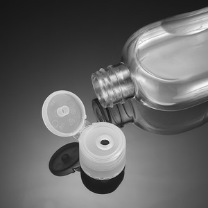 Flat <b>Plastic</b> <b>Bottle</b> 230ml Flip Top Cap Cosmetic <b>Bottles</b> Transparent PET <b>Empty</b> <b>Bottle</b> - Product Image 1
