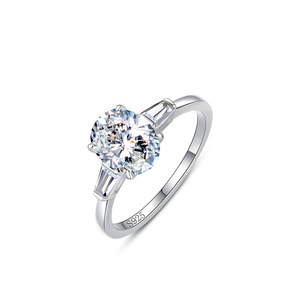 Anillo de Compromiso y Matrimonio de Moissanita Fina Personalizado de 4CT <span class=keywords><strong>D</strong></span> VVS de Buena Calidad, Joyería Personalizada para Mujer - Product Image 5