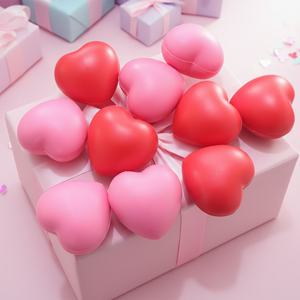 Balles anti-stress en forme de cœur personnalisées de haute qualité, jouet en PU souple pour cadeau promotionnel - Product Image 4