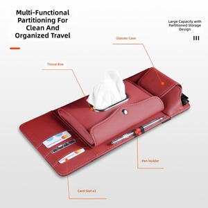 Organisateur multifonctionnel pour pare-soleil de voiture avec porte-cartes en cuir PU et porte-billets - Product Image 3