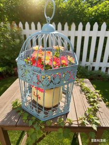 Cage à oiseaux moderne en métal de style antique pour décor de jardin, cage à oiseaux en métal pour jardinière - Product Image 3