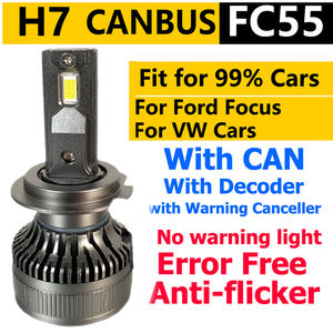 Fabricant OEM personnalisé Faro Luces Focos FC55 <span class=keywords><strong>H7</strong></span> Canbus 100W lumière LED avto phare pour BMW & VW & <span class=keywords><strong>Ford</strong></span> <span class=keywords><strong>Focus</strong></span> 2 MK2 MK3 - Product Image 2
