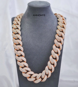 Bracciale a catena cubana <span class=keywords><strong>in</strong></span> <span class=keywords><strong>argento</strong></span> sterling <span class=keywords><strong>925</strong></span> placcato oro 6-22mm con moissanite GRA Iced Out VVS per <span class=keywords><strong>uomo</strong></span> e donna - Product Image 1