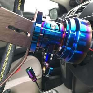 Aosu <b>Car</b> Steering Wheel Quick Release Mount Aluminum Alloy Racing Blue Rainbow Color <b>Flip</b> Up Tilting Base All Models - Product Image 3