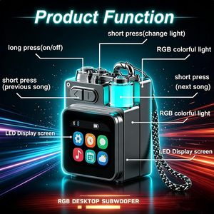 ลำโพงบลูทูธไร้สายแบบพกพาขนาดเล็กสำหรับใช้งานกลางแจ้ง พร้อมหน้าจอ LCD อัจฉริยะ และไฟ RGB - Product Image 2
