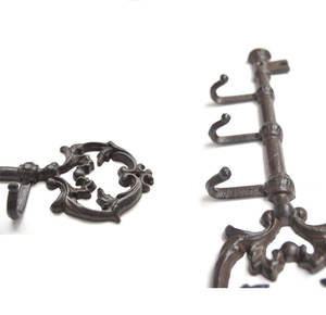 Chaveiro esqueleto gigante em ferro fundido vintage, decoração com 3 ganchos, decoração de parede, porta da frente do banheiro - Product Image 2