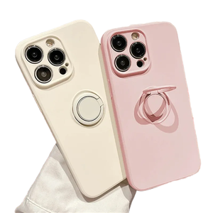 Silicone TPU Téléphone Cas Caméra Protecteur Galvanoplastie Ins Liquide Anneau Titulaire pour iPhone 16 Pro Max Plus Mobile Téléphone Cas - Product Image 5